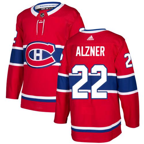 Adidas Men Montreal Canadiens 22 Karl Alzner Red Home Authentic Stitched NHL Jersey